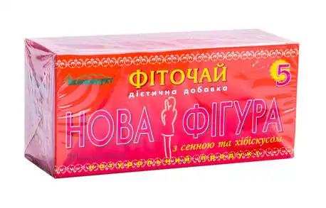 Нова Фігура Фіточай для схудення №5 з сеною та хібіскусом 2 г 20 фільтр-пакетів