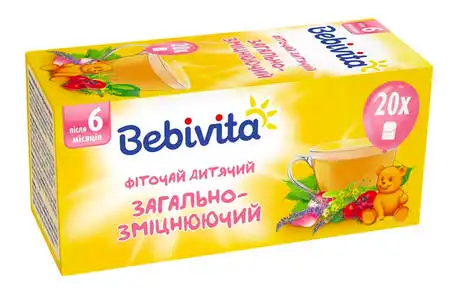 Bebivita Фіточай дитячий загально-зміцнюючий після 6 місяців 1,5 г 20 фільтр-пакетів