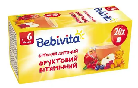 Bebivita Фіточай дитячий фруктовий вітамінний з 6 місяців 1,5 г 20 шт