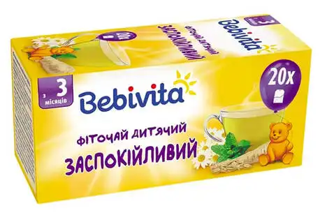 Bebivita Фіточай дитячий заспокійливий з 3 місяців 1,5 г 20 фільтр-пакетів