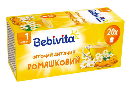 Bebivita Фіточай дитячий ромашковий з 1 місяця 1,5 г 20 фільтр-пакетів