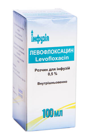 Левофлоксацин розчин для інфузій 5 мг/мл 100 мл 1 флакон
