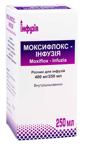 Моксифлокс Інфузія розчин для інфузій 400 мг/250 мл 250 мл 1 флакон