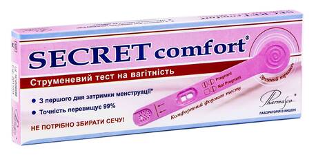 Pharmasco Secret comfort Струменевий тест для визначення вагітності 1 шт loading=