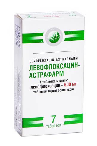 Левофлоксацин Астрафарм таблетки 500 мг 7 шт