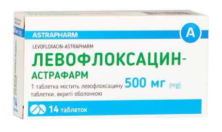 Левофлоксацин Астрафарм таблетки 500 мг 14 шт