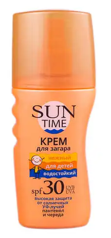 Sun Time Крем для засмагання дитячий ніжний водостійкий SPF-30 150 мл 1 флакон