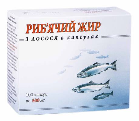 Риб`ячий жир з лосося капсули 500 мг 100 шт loading=