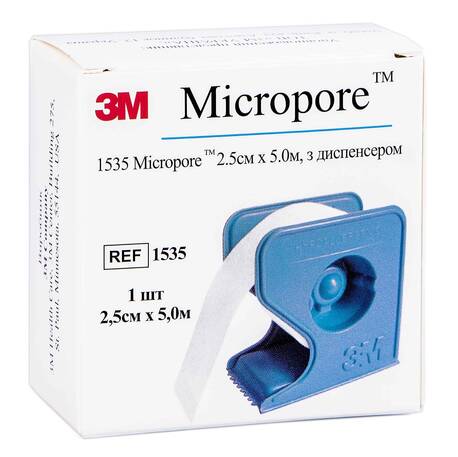 3M Micropore Пластир хірургічний нетканний гіпоалергенний 2.5 см х 5 м 1 шт