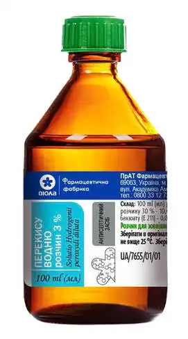Перекис водню розчин зовнішній 3 % 100 мл 1 флакон