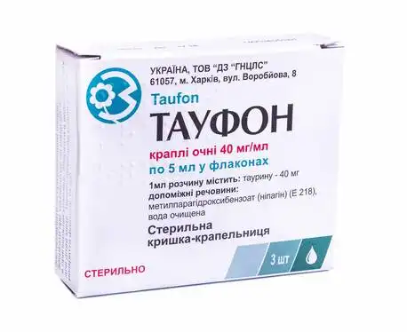 Тауфон краплі очні 40 мг/мл 5 мл 3 флакон