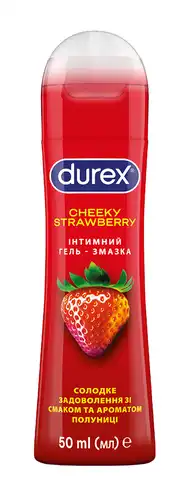 Durex Cheeky Strawberry Інтимний гель-змазка зі смаком та ароматом полуниці гель 50 мл 1 флакон