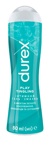 Durex Play Tingling Інтимний гель-змазка з ефектом легкого поколювання прохолоди та зігрівання гель 50 мл 1 туба