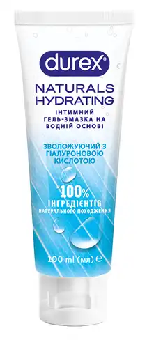 Durex Naturals Hydrating Інтимний гель-змазка зволожуючий з гіалуроновою кислотою 100 мл 1 туба
