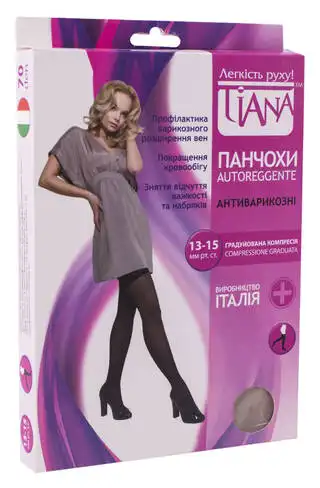 Tiana 835 Панчохи ативарикозні компресія 13-15 мм рт.ст. 70 Den розмір 5 бежевий  1 пара