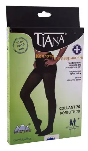 Tiana 800  Колготи антиварикозні компресія 13-15 мм рт.ст. 70 Den розмір 4 чорний 1 шт