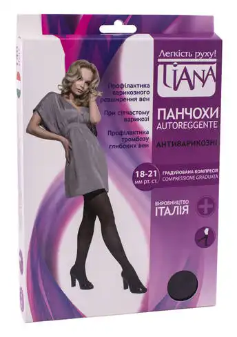 Tiana 838 Панчохи антиварикозні компресія 18-21 мм рт.ст. 140 Den розмір 4 чорний 1 пара