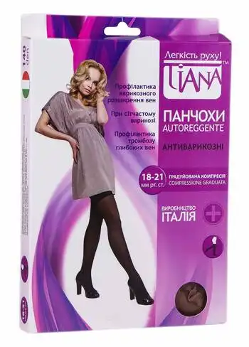 Tiana 839 Панчохи антиварикозні компресія 18-21 мм рт.ст. 140 Den розмір 5 бежевий 1 пара