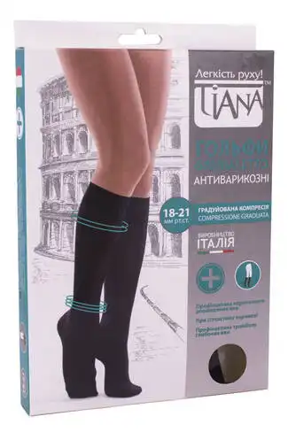 Tiana 851 Гольфи антиварикозні компресія 18-21 мм рт.ст. 140 Den розмір 2 чорний 1 пара