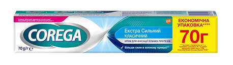 Корега Крем для фіксації зубних протезів Екстра сильний 70 мл 1 туба