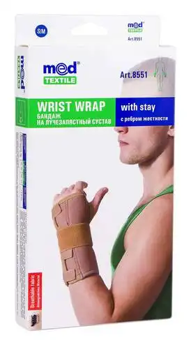 MedTextile 8551 Бандаж на променево-зап'ястковий суглоб з ребрами жорсткості розмір S/М 1 шт