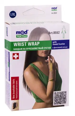MedTextile 8552 Бандаж на променево-зап`ястний суглоб еластичний з фіксацією пальця розмір L/XL 1 шт