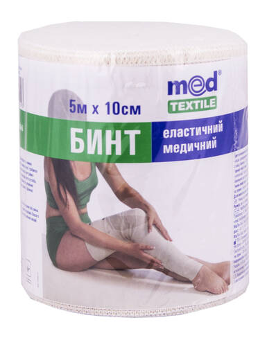 MedTextile Бинт медичний еластичний середньої розтяжності 10 см x 5 м 1 шт