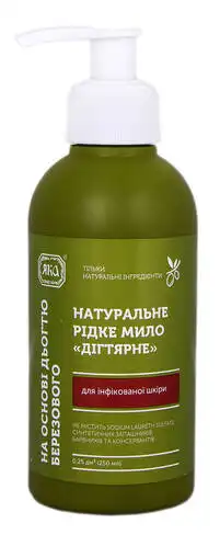Яка Мило рідке натуральне Дігтярне на основі дьогтю березового 250 мл 1 флакон