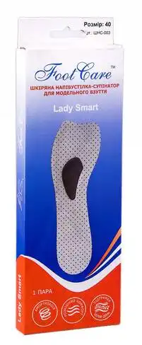 Foot Care ШНС-003 Напівустілка-супінатор шкіряна для модельного взуття розмір 40 1 пара