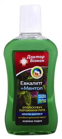 Доктор Біокон Ополіскувач порожнини рота Евкаліпт та Ментол 300 мл 1 флакон