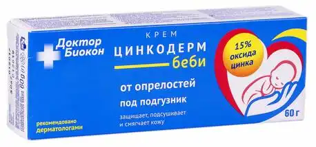 Доктор Біокон Крем від попрілостей Цинкодерм Бебі 60 г 1 туба