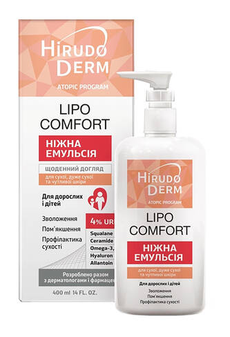 Hirudo Derm Atopic Program Lipo Comfort Емульсія ніжна для сухої і чутливої шкіри 400 мл 1 флакон