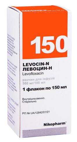 Левоцин-Н розчин для інфузій 500 мг/100 мл 150 мл 1 флакон loading=