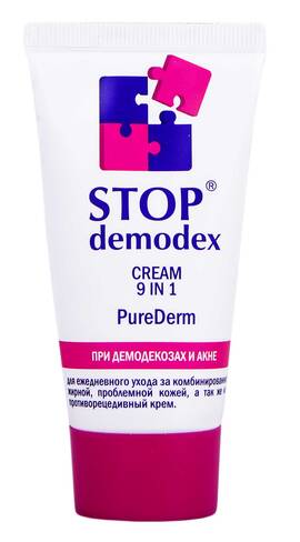 Stop Demodex Крем PureDerm 9 в1 при демодекозах та акне крем 50 мл 1 флакон