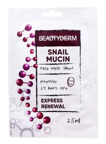Beautyderm Маска інтенсивна для обличчя Муцин равлика 25 мл 1 пакет