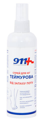 911 Спрей Теймурова від запаху поту для ніг 150 мл 1 флакон