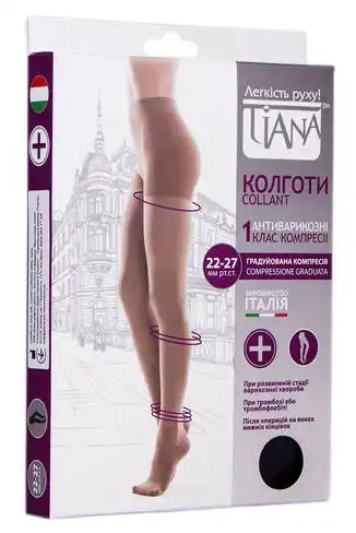 Tiana 880 Колготи антиварикозні компресія 22-27 мм рт.ст. 280 Den розмір 3 чорний 1 шт
