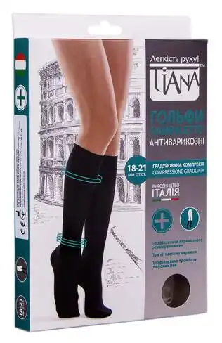 Tiana 852 Гольфи антиварикозні компресія 18-21 мм рт.ст. 140 Den розмір 3 бежевий 1 пара