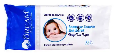 Air Dream Серветки вологі для дітей 72 шт