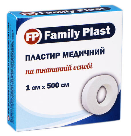 Family Plast Пластир медичний на тканинній основі 1х500 см 1 шт