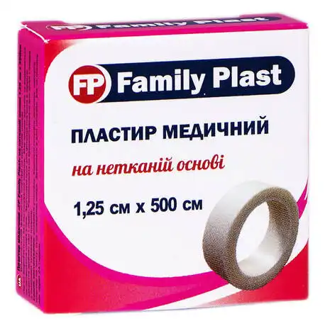 Family Plast Пластир медичний на нетканій основі 1,25х500 см 1 шт