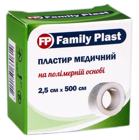 Family Plast Пластир медичний на полімерній основі 2,5х500 см 1 шт