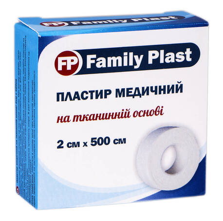 Family Plast Пластир медичний на тканинній основі 2х500 см 1 шт