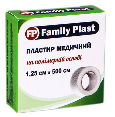Family Plast Пластир медичний на полімерній основі 1,25х500 см 1 шт