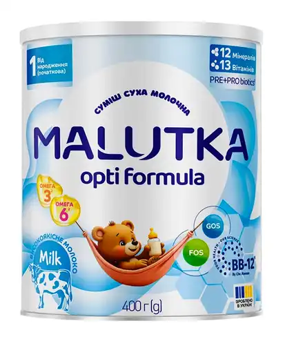 Малютка Opti Formula Суміш суха молочна від народження 400 г 1 банка
