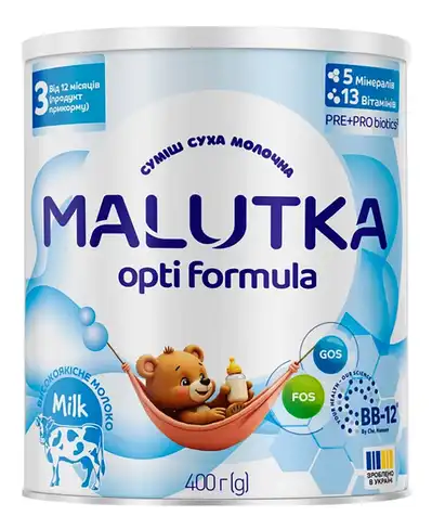 Малютка Opti Formula Суміш суха молочна від 12 иісяців 400 г 1 банка