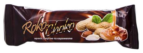Roko-Choko Батончик з арахісом,нугою та карамеллю глазурований 50 г