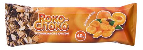 Roko-Choko Батончик-мюслі з курагою глазурований 40 г