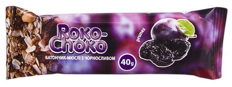 Roko-Choko Батончик-мюслі з чорносливом глазурований 40 г