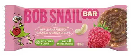 Равлик Боб Батончик Фруктово-ягідно-горіховий Яблуко-Малина-Кешью-Криспи Кіноа 35 г 1 шт